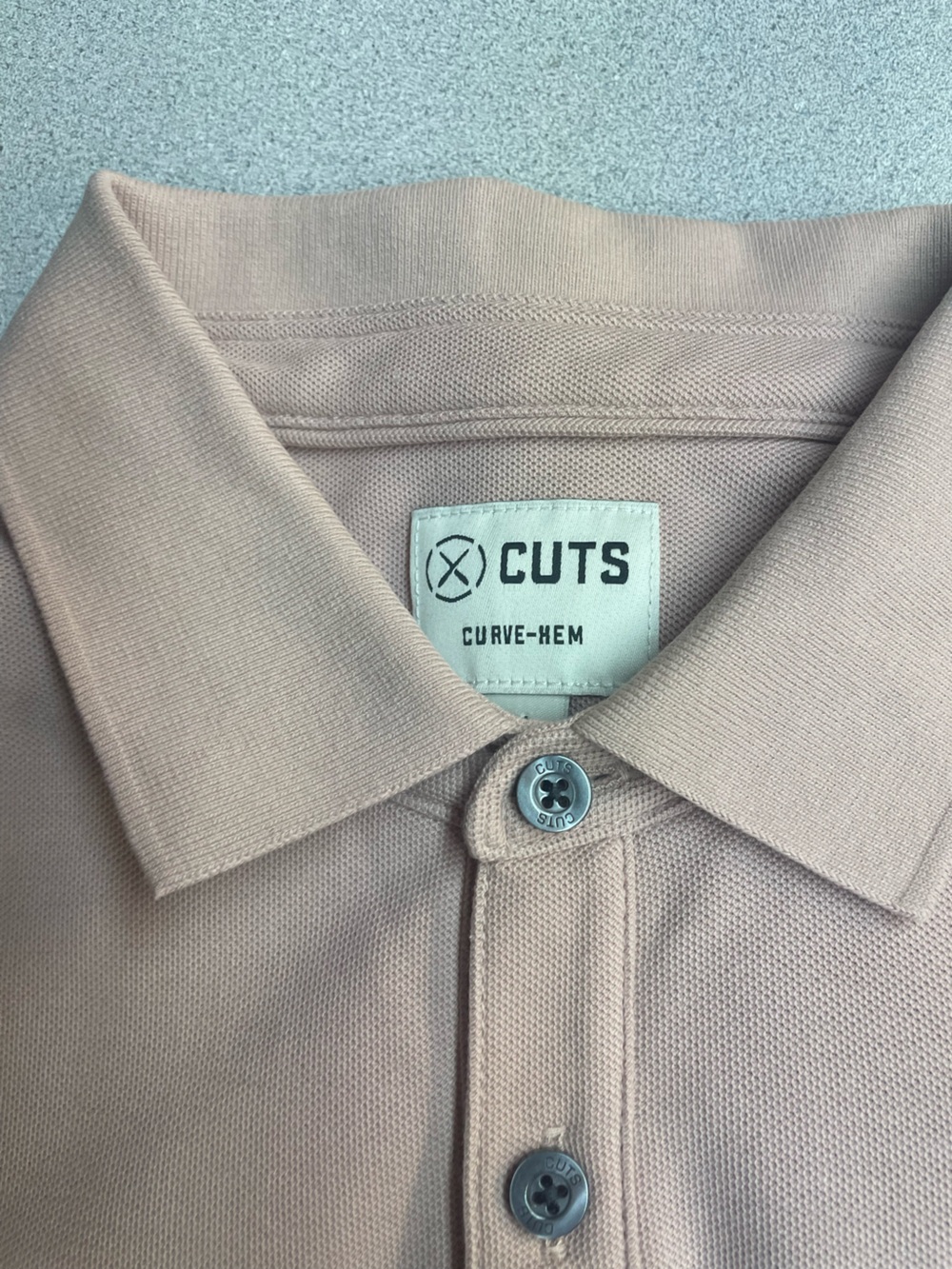 Men's Curve-Hem golf style shirt - Light Beige
